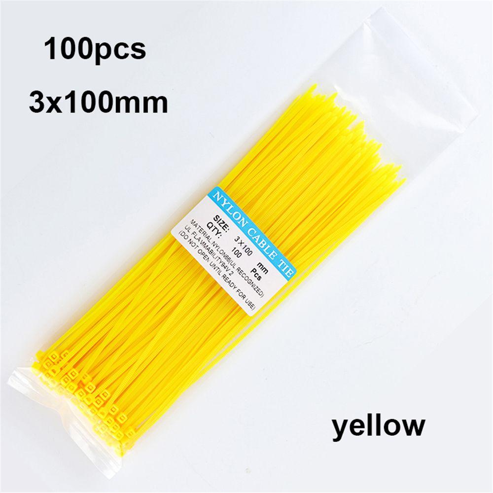 100pcs/pack Durable Self-Locking Line Finishing Bundled Zip Cable Ties Nylon Wire