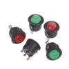 5Pcs KCD1 On/Off 3-Pin 2-Position Snap 20A 12V Red Green LED Round Boat Rocker Switch With LED Small Toggle For Car