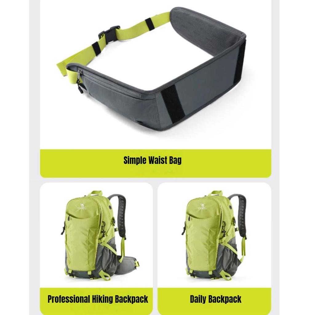 CAMEL Hiking Backpack, Trekking Waterproof Lightweight Backpack, 574D789643, Fruit Green Color, 33*20*53.5cm