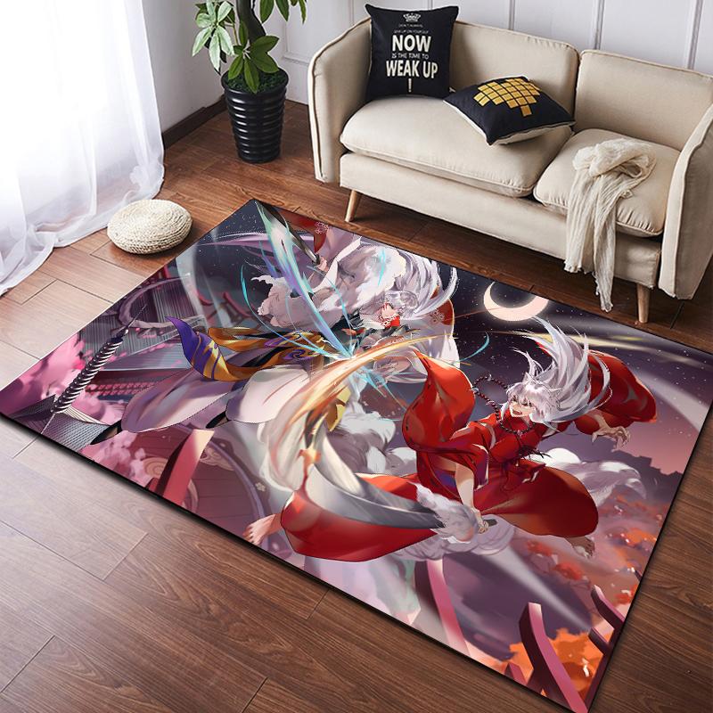 Anime Inuyasha Carpet Kitchen MatEntrance Doormat Bedroom Floor Decoration Living Room Carpet Bathroom Anti-slip Rugs