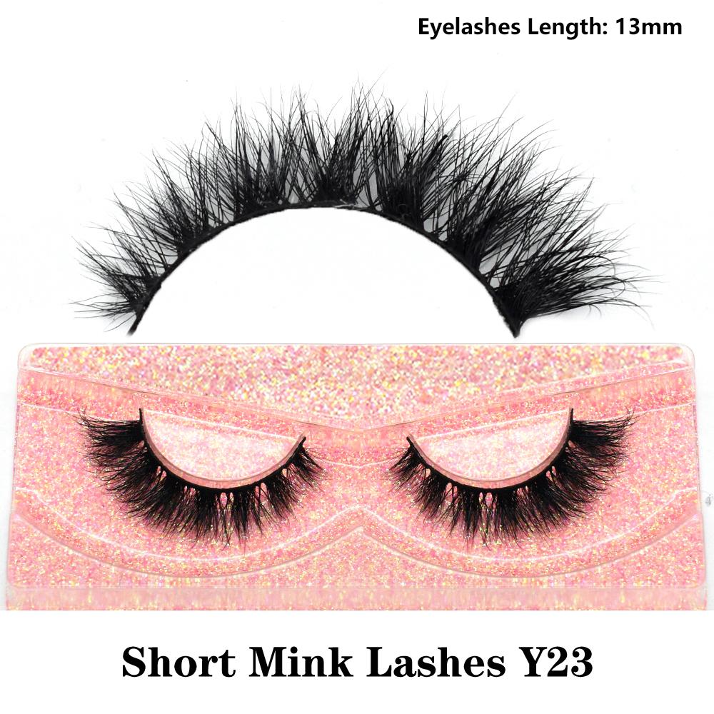 FOXESJI Real Mink Fluffy Short Eye Lashes Extension Wispy Soft Natural Short False Eyelashes Daily Wear Full Strip Lashes Makeup