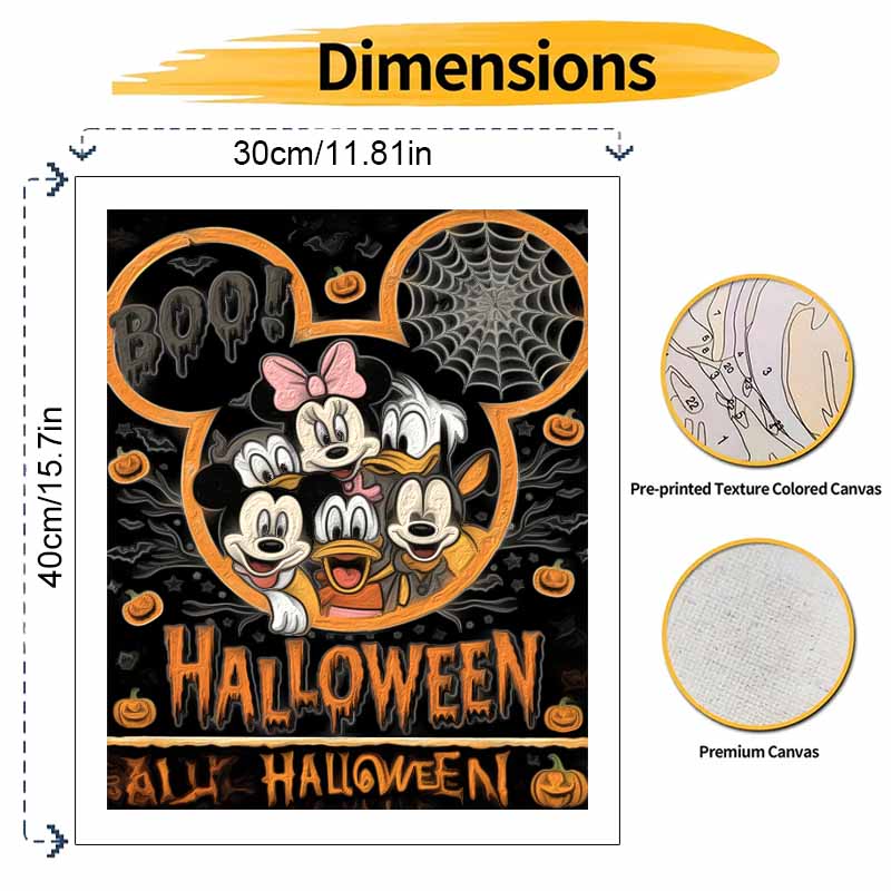 Disney Mickey Minnie Mouse Pumpkin Oil Paint by Numbers Painting Art Kit Handmade Painting Home Decor Gift