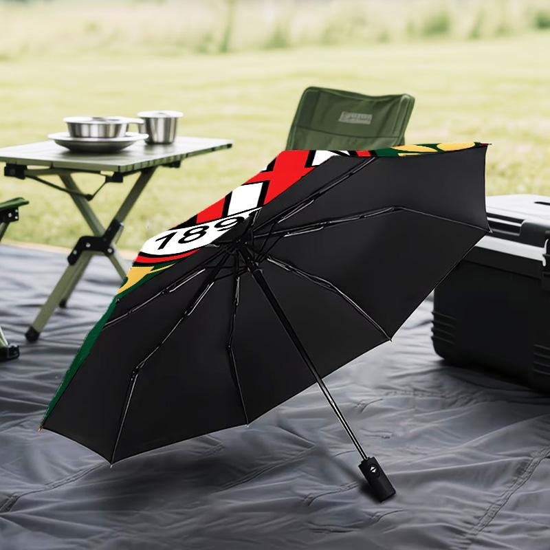1PC Milan Football club Printed Umbrella Folding umbrella, automatic umbrella 8-Frame for Travel, camping Fan gifts Christmas Gifts