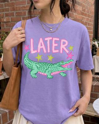 Funny Later Gator Comfort Colors, After While Crocodile T-Shirt, Trendy Apparel, Funny Graphic