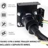 4 Pin 4 Wire Trailer Wiring Harness, 16AWG 17 Inch 4 Prong Flat Trailers Light Connector with Dust Cover, 4-Way Trailer Wiring Harness Replacement