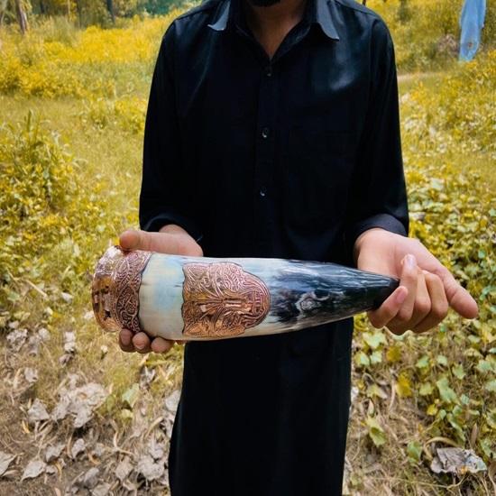 Zestaw 2 Rogów do Picia Wikingów Autentyczny Wikingowski Prezent Ślubny Prezent dla Drużbów i Druhen