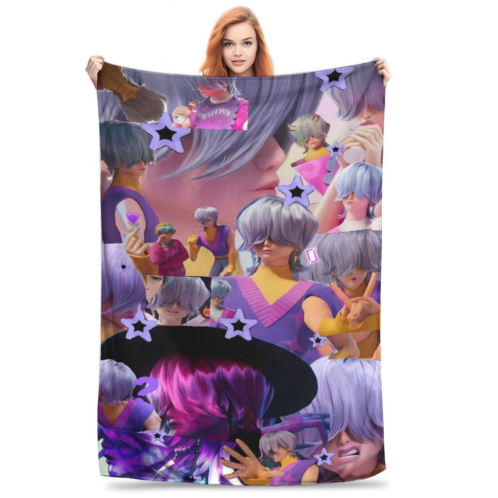 Anime Kpop Demon Hunters Mystery Saja Boys Blanket  Super Warm Plush Throw Blanket For Couch Bed Flannel Bedspread Bed Cover