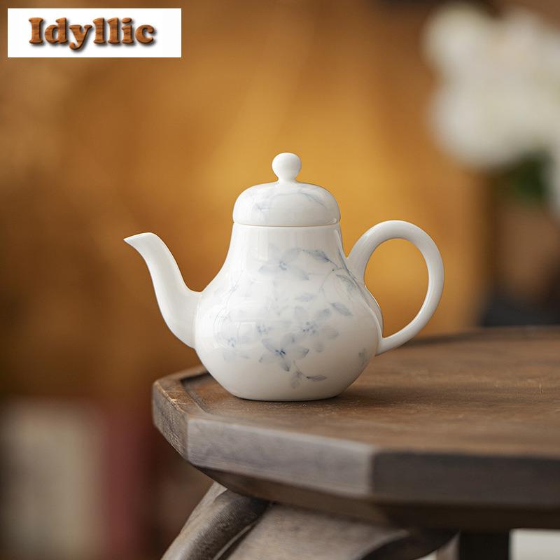 135ml Hand-painted Peach Blossom Teapot Japanese Tea Infuser Pot Tea Maker Kettle With Strainer Cafes Supplies Ornaments Craft
