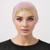 Shiny Golden Rhinestone Inner Hijabs Elasticity Tie Back Undercap Prayer Cap  Religious Headwear