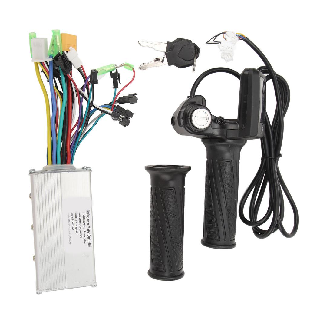 Electric Bike Controller Set 36V 48V 500W 28A Sine Wave 3 Modes Brushless Controller 805 Panel Twist Throttle Grip Bike