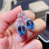 100 %Natural Sapphire Earrings Genuine 925 Sterling Silver Earring Exquisite Gifts For Women Luxury Bridal Wedding Jewelry