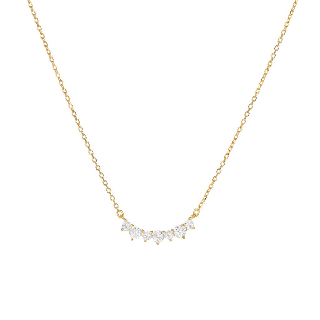S925 Sterlingsilber Zirkonia Prinzessinnen-Halskette: Vielseitiges, luxuriöses Design für Frauen.