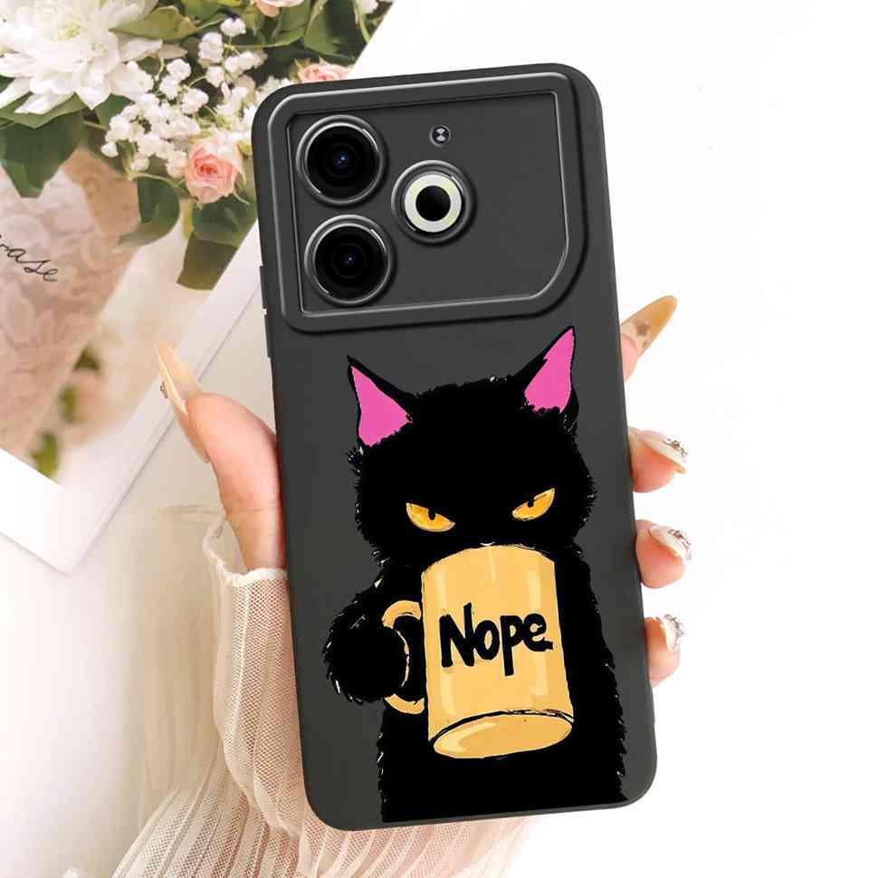 For Tecno Pova 6 Neo Case Pink Cherry Cartoon Silicone Phone Casing Tecno Pova6 Neo 6Neo LI6 Case Protection Back Cover