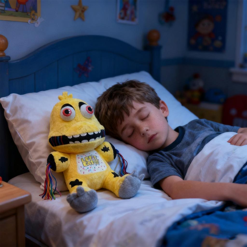 Anime Game DuckPlush: CrackedHead Cutiewith 'Let's Eat!!' Bib  Soft, Collectible,  Spookily Adorable!