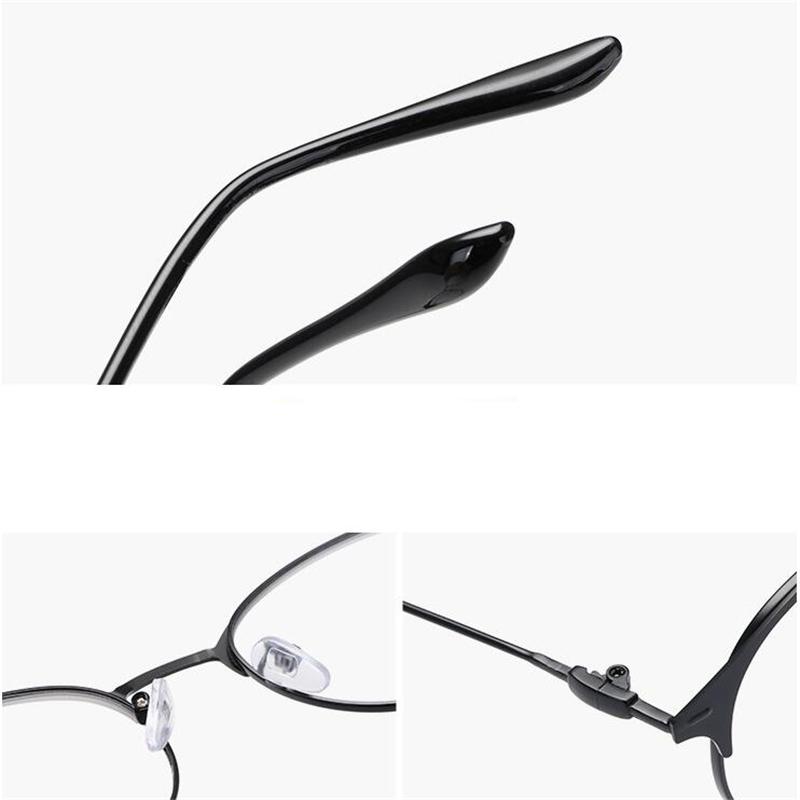 Metal Oval Myopia Light-sensitive Prescription Eyeglasses Women Men Retro Computer Optical Spectacles Diopter 0 -0.5 -0.75 To -6.0