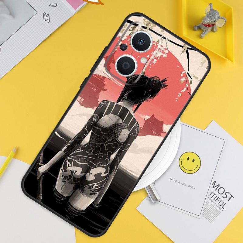 Samurai Warrior Geisha For OPPO Reno 4 5 6 7 8 Lite 10 Pro Reno 8T 4Z 5Z OPPO Find X3 Lite X2 Neo X6 X5 Pro Case