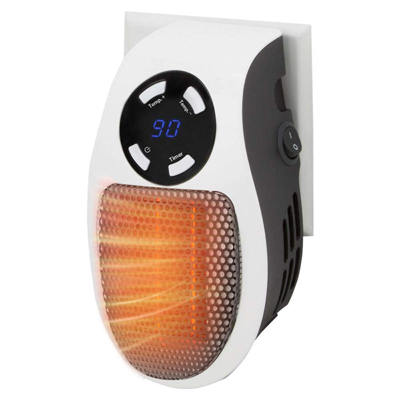 Programmable Space Heater With Led Display, Remote Wall Outlet Electric Heater With Thermostat And Timer