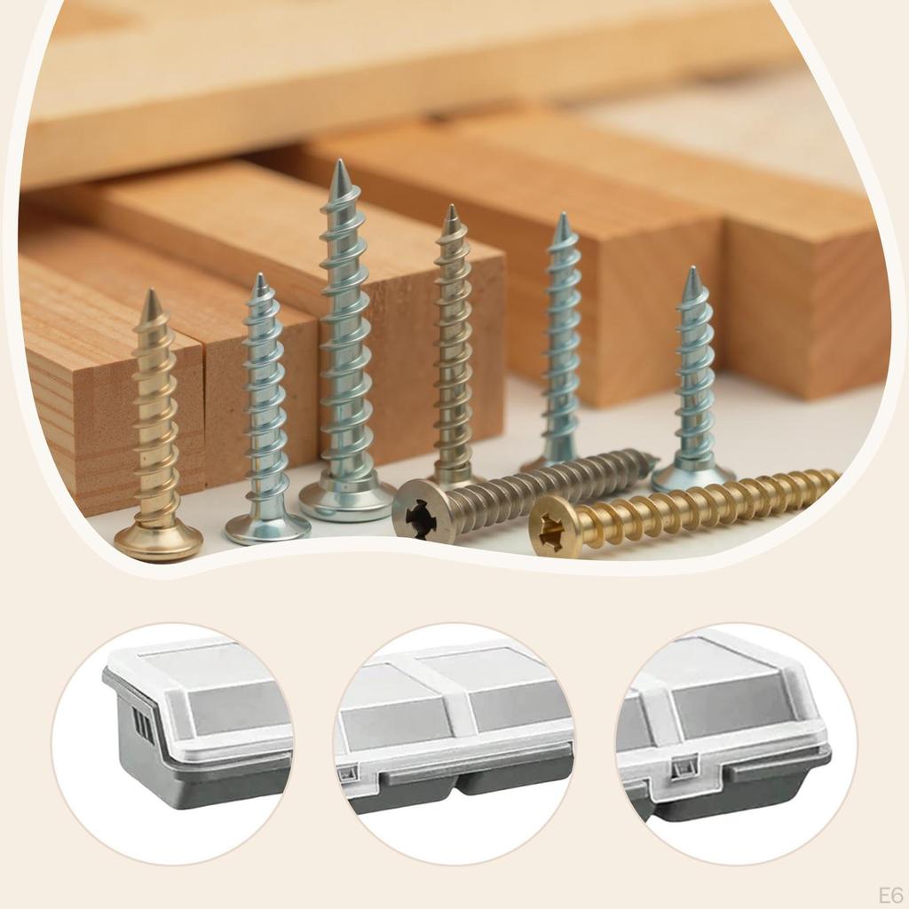 4 Stycken Skruvorganisatorlådor Avdelare Hårdvarubehållare Fodral för Muttrar Små Föremål