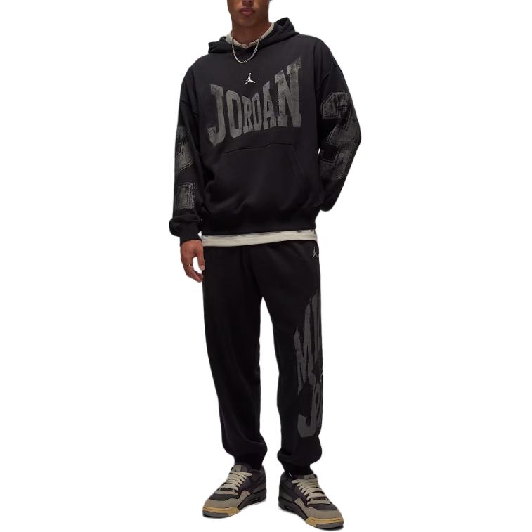 Jordan Sudadera con capucha de manga larga holgada con letras para hombre HV0093-010