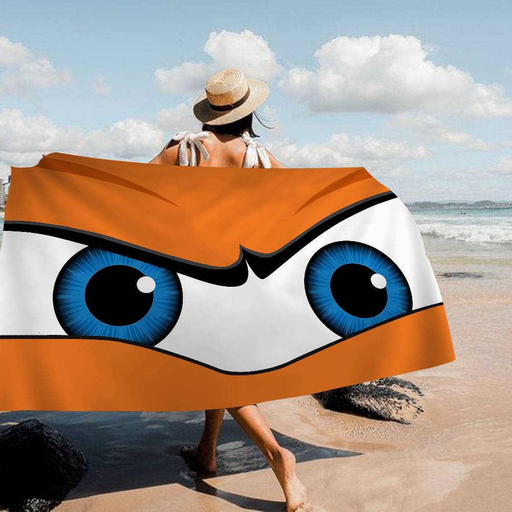New Cartoon Big Eyes Microfiber Printed Beach Towel Mountain Climbing Yoga Beach Swimming Running Absorbent Soft Towel