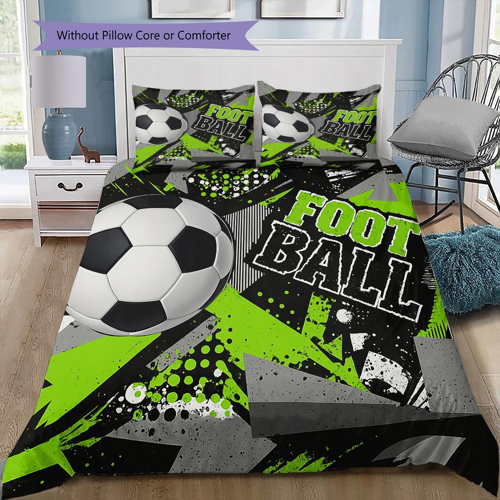 Set cu cuvertură și fețe de pernă cu model de desene animate Decorare casă Cadou de ziua de naștere (1 * husă de pilotă + 2 * fețe de pernă, fără miez)