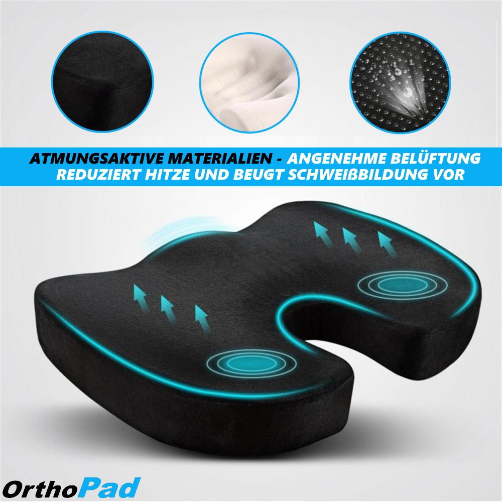 OrthoPad Sitzkissen Orthopädisches Steißbeinkissen Stuhlkissen Sitzerhöhung Foam
