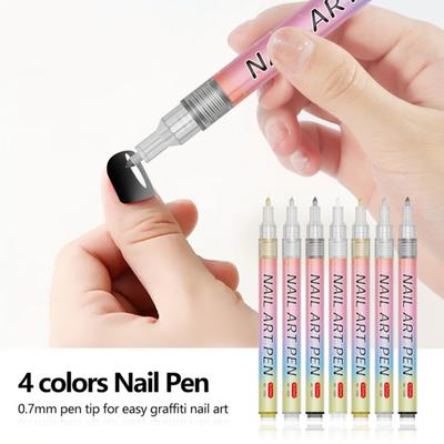 Yousheng Nail Art Stift Set DIY Plastik Farbmarker für Gelnägel 0,7mm Spitze Doodle Zeichenstifte Geschenk für Anfänger und Profis