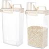 2 PCS Cat Litter Storage Container 3L Clear Cat Litter Storage Bin with Airtight Lid Spout and Handle Sealable Heavy Duty Moisture Cat Litter Storage