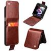 QIALINO For Samsung Galaxy Z Flip5 5G Genuine Cow Leather+PC Phone Case Card Holder Slim Fit Cover