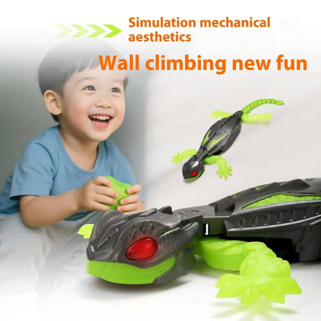Non-toxic Remote Control Wall Crawler Gecko Toy 360° Rotating RC Floor Driving & Wall Climbing Bionic Mechanical Gecko Robot Toy