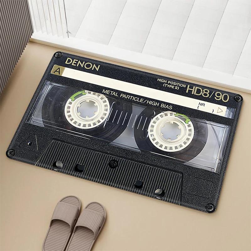 Vintage Cassette Music Tape Mat for Hallway Prayer Rug Carpets Living Room Carpet Rugs Doormat Entrance Door Home Bath Foot Mats