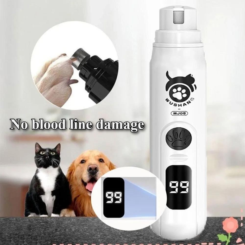 Neue USB-Aufladung Elektrische Hunde-Nagelschere LED-Licht Polierscheibe Hunde-Nagelschleifer Haustier-Nagelpflege Katzenpfotenpflege
