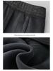 Women's Winter Thickened Velvet Wide-Leg Wool Pants - High Waist Slimming Casual Straight Leg Design.