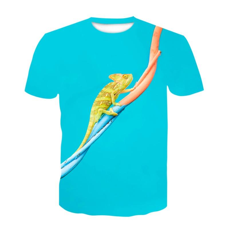 2022 New Snake Pattern Men's T-shirts Men's Animal 3D Short Sleeve Summer Casual Tops Fashion O-Neck Shirts Street Clothing