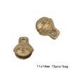 1-15pcs Vintage Tiger Head Brass Bells 13 Sizes Ethnic Copper Small Bell For Key Chain Pet Collar Crafts DIY Supplies Home Decor
