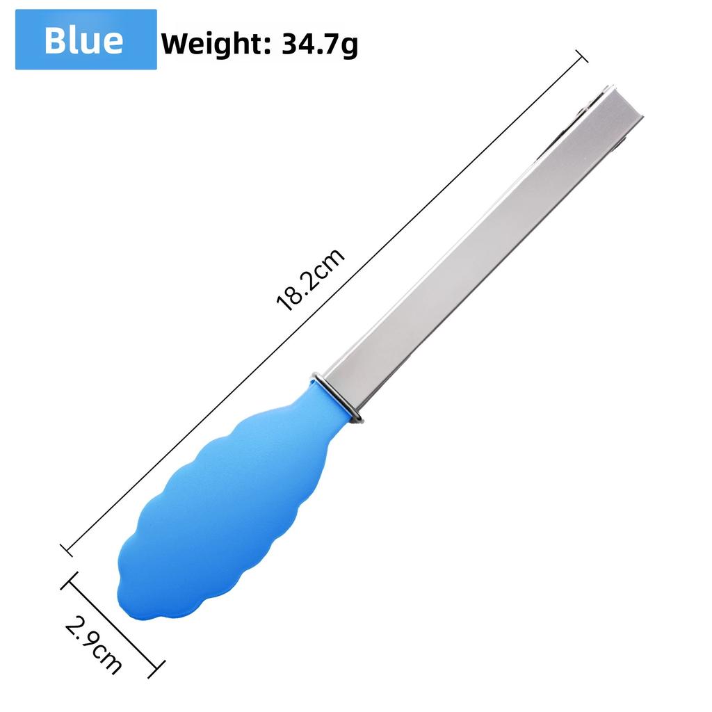 Silicone Salad Cooking Tongs with Stainless Steel Handle BBQ Kitchen Utensils