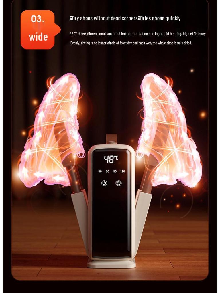Shoe Dryer with Timer, Deodorization, Sterilization, Aromatherapy, and Warm Socks Feature