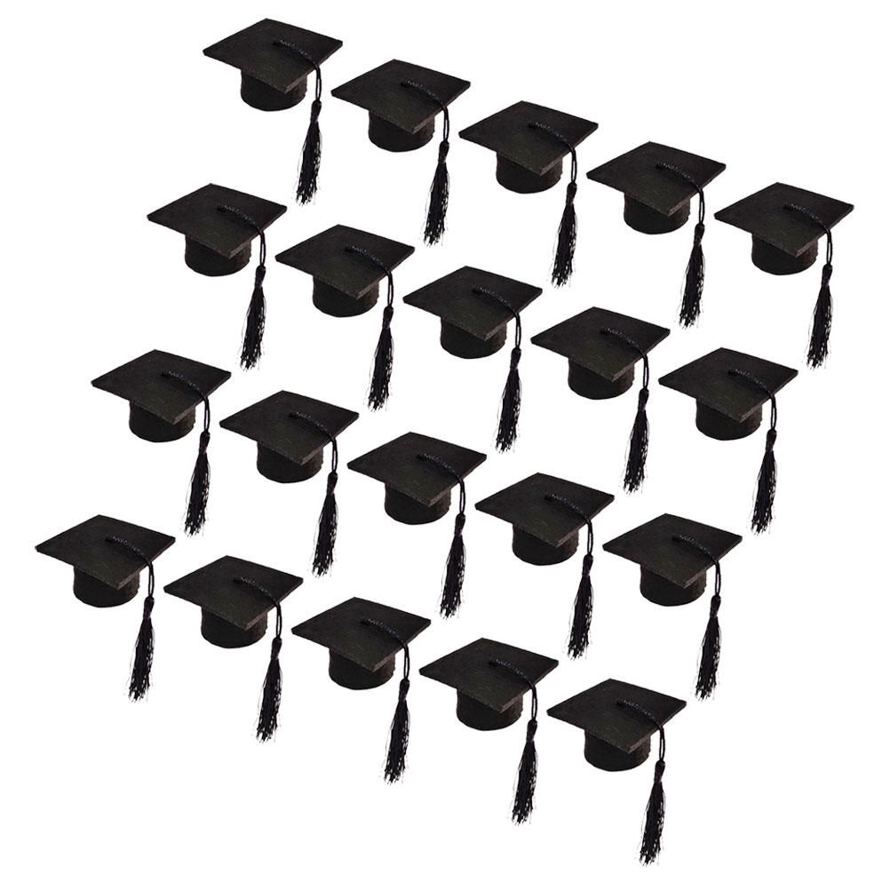 20 Pcs Mini Doctor Hat Graduation Bottle Topper Cover for Caps Gift Wristband Small Toppers