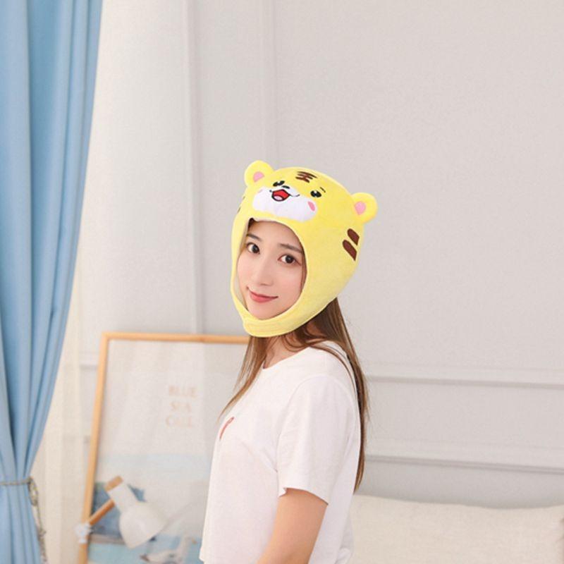 Short embroidered tiger hood hat, plush hood, photo props, cartoon hood