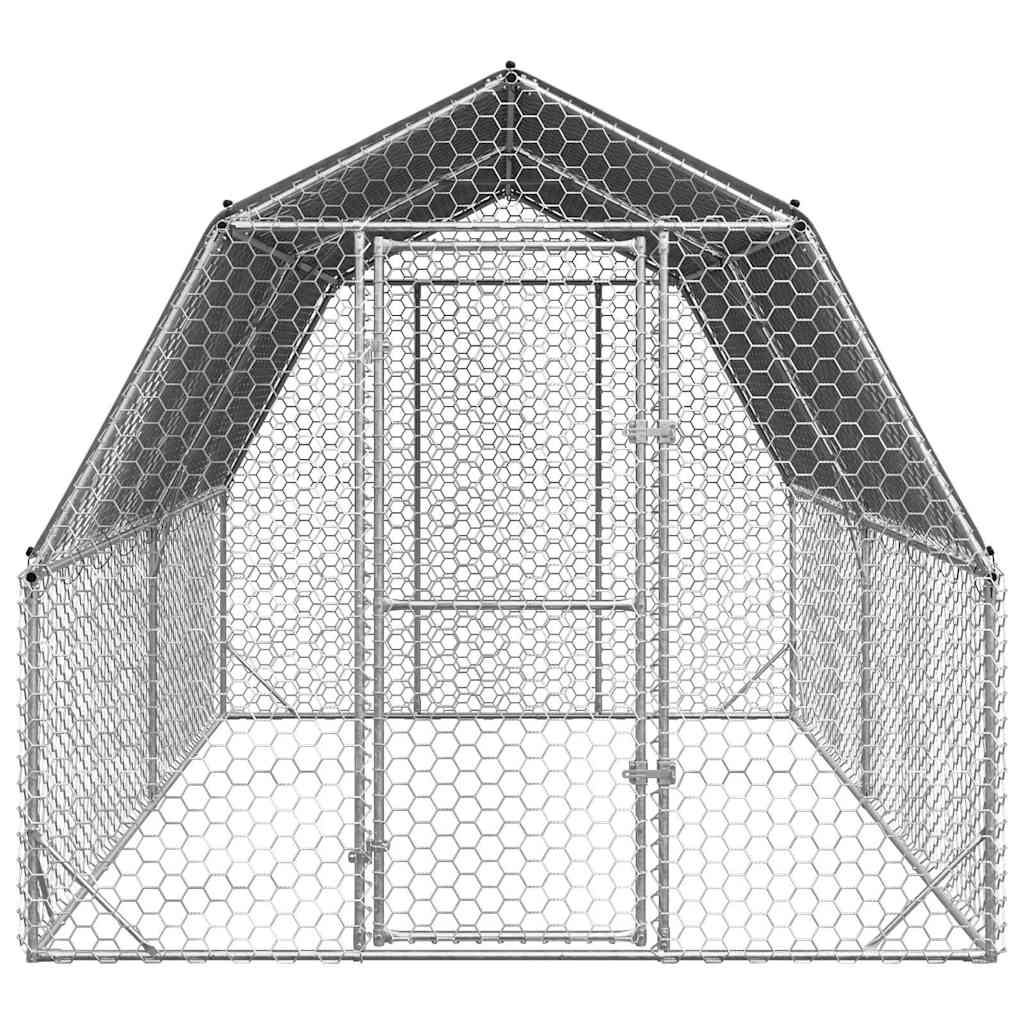Vidaxl Coop With Roof 2.5X4X2.25 M Galvanized Steel