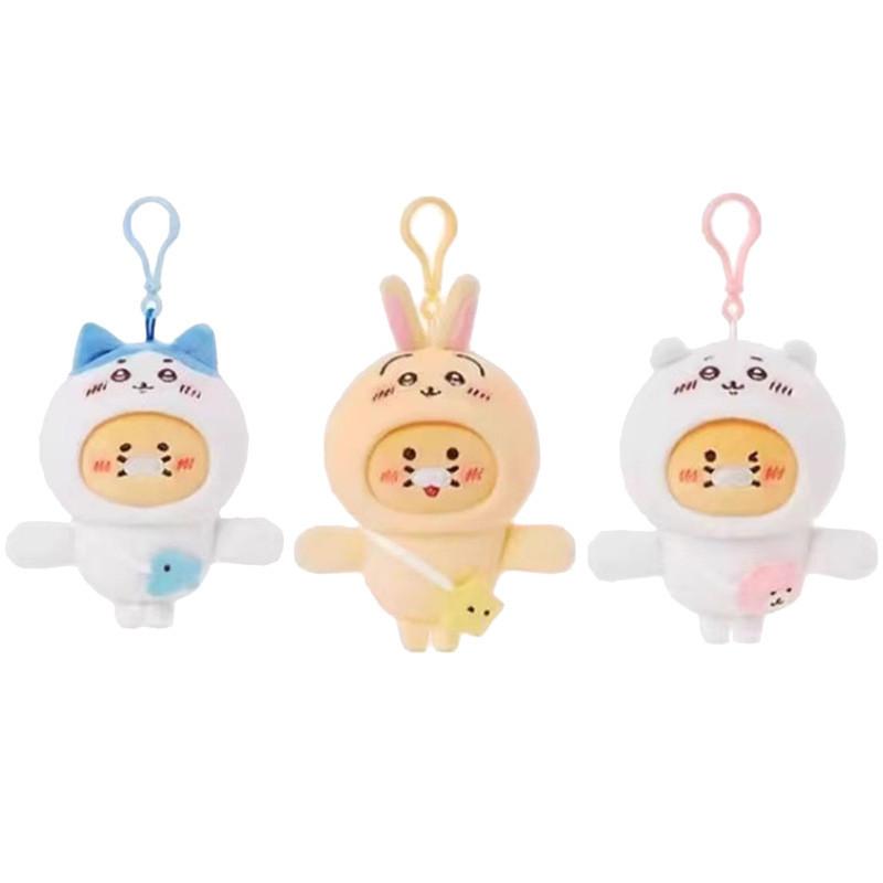 Hachiware Adorable Chiikawa Character Plush Keyring With Magnet For Bag School