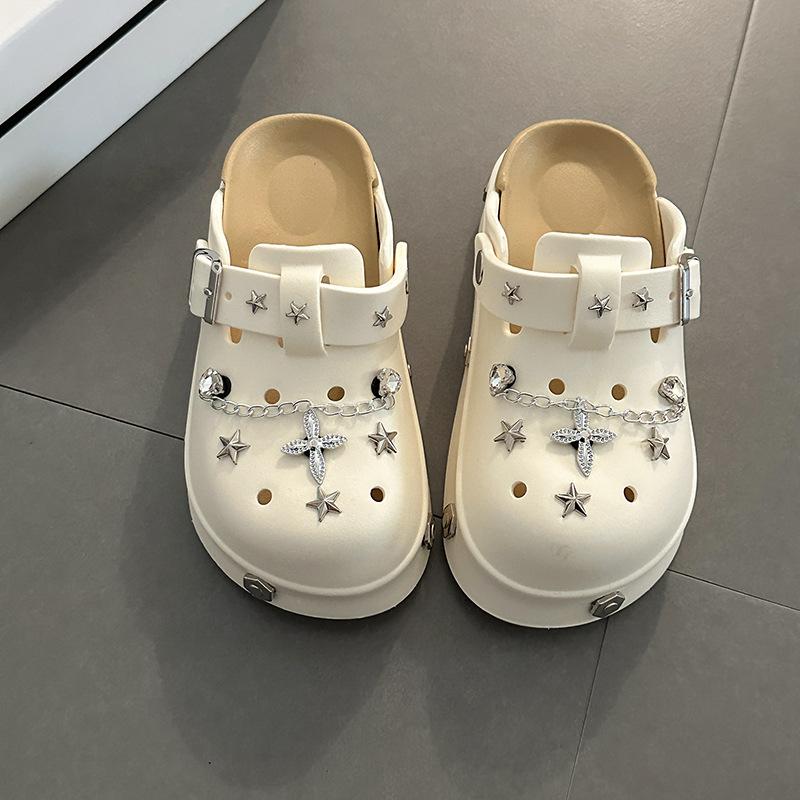 Thick-bottomed Bag Head Slippers for Women's Summer Outer Wear, New Summer Models, Breathable and Comfortable, Heightening and Non-slip