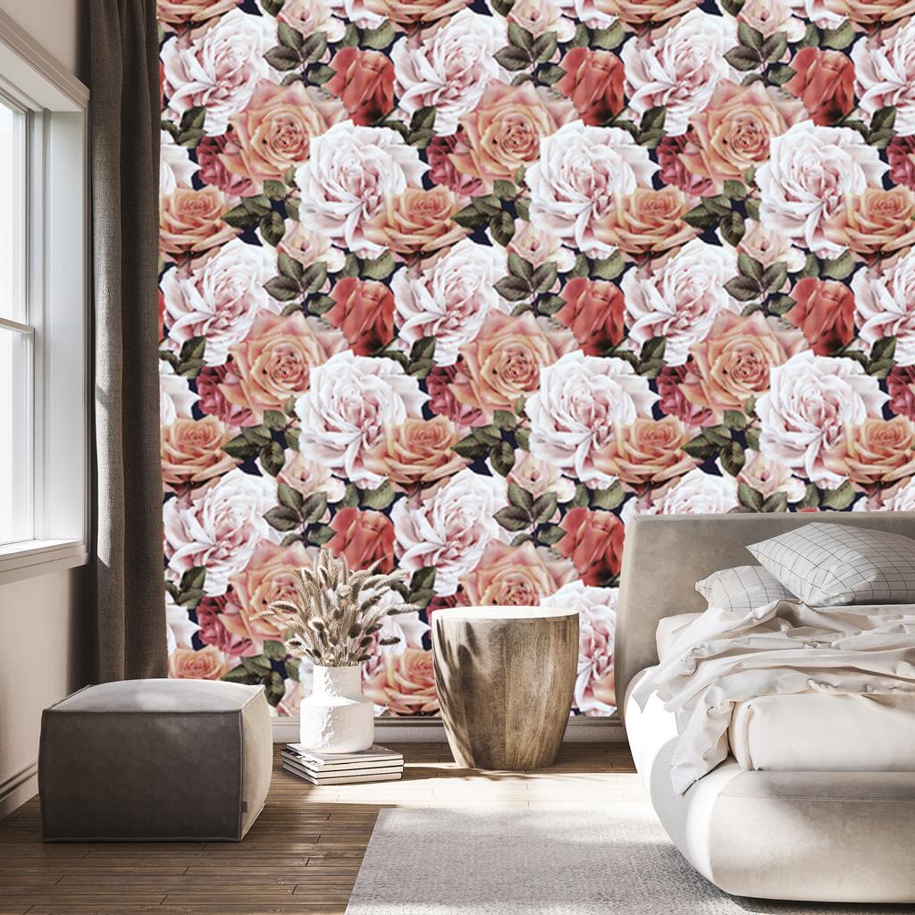 Beautiful English Roses Wallpaper for Living Room and Bedroom 50x1000