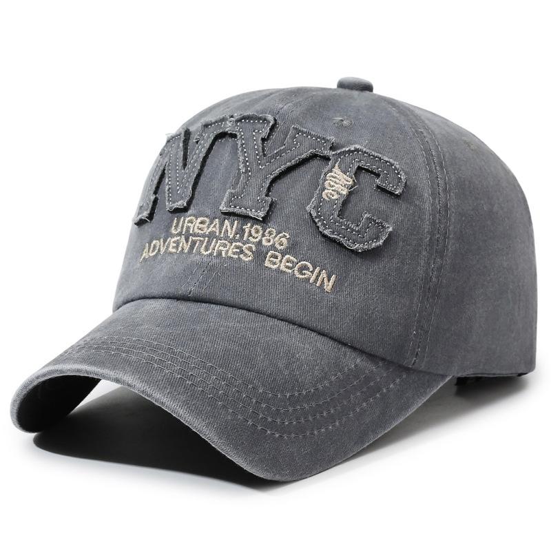 Retro Washed Baseball Cap, Letter Sticker Curved Brim Cap, Women'S Casual Personalized Sports Visor