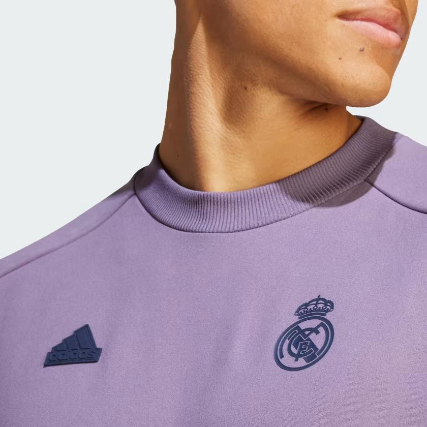 Adidas Real Madrid Designed For Gameday Crew Sweatshirt Men's Purple HY0639