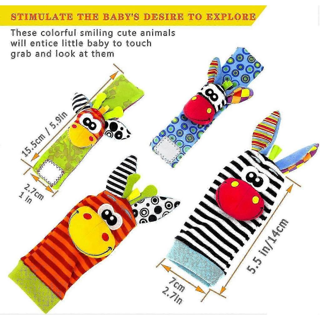 Baby Rattle Socks Wrist Rattles Foot Finder Socks Set,acsergery Baby Rattle Toys