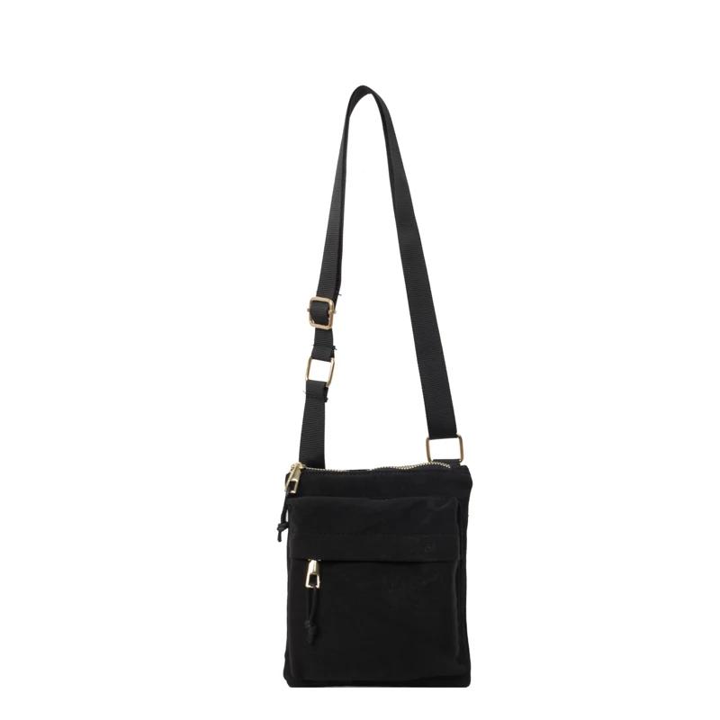 

Unisex Classic Shoulder Bag Adjustable Strap Cell Phone Purse Solid Color Simple Satchel Bag Female Male Outdoor Bag чёрный