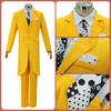 Movie Jim Carrey Cosplay Costume Mask Role Playing Yellow Uniform Suit with Hat Green Mask Halloween Carnival Masquerade Dress