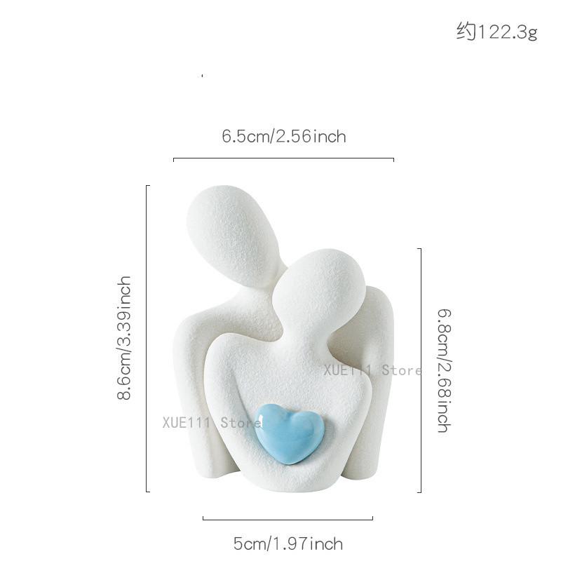1PC Romantic Love Embrace Statue Pottery Couple Set Bedroom Decor Ideal Valentine's Day Christmas Gift S/L Ornament