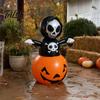 Halloween Toy Inflatable Grim Reaper Decoration, Large Spooky Blow Up Weatherproof Outdoor Decor with Pumpkin for Yard, Lawn, Porch, Haunted